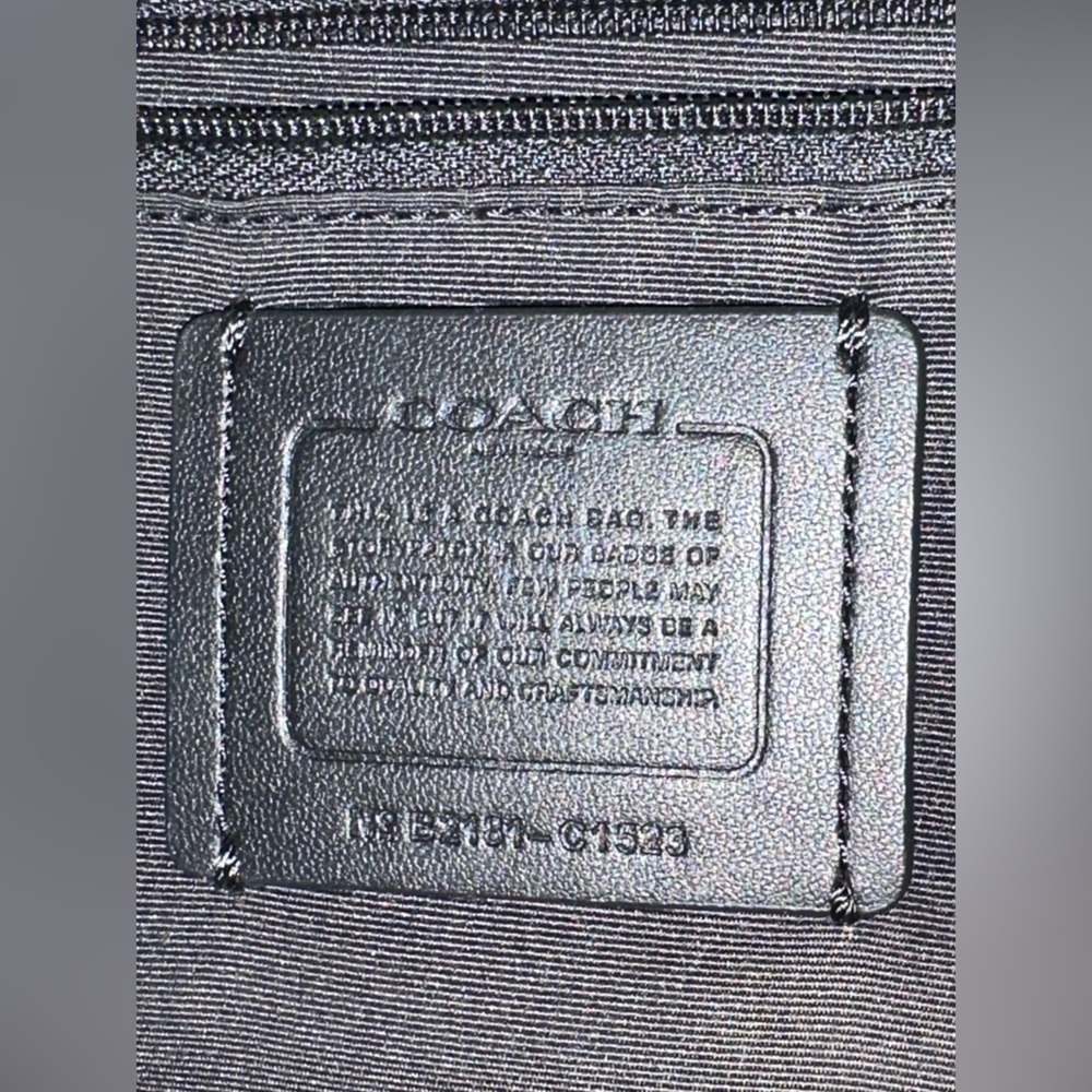 Coach Pennie Brown Black Signature Coated Canvas Shoulder Handbag Purse - Picture 13 of 16